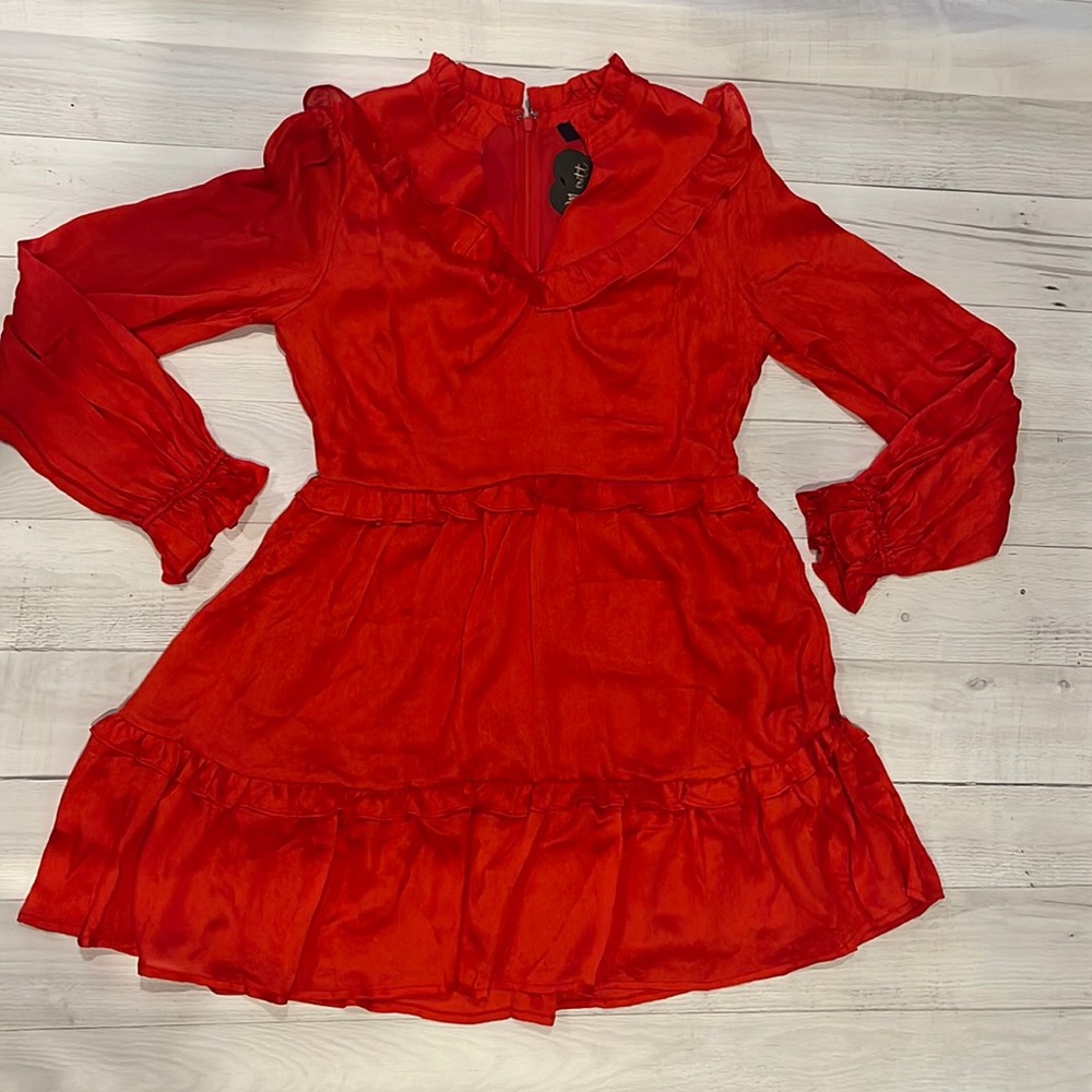NWT Red Ruffle Dress